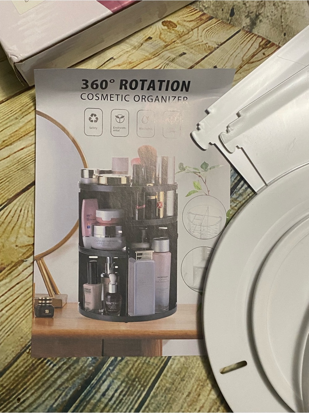360° Rotation Makeup Organizer - White - Picture 6 of 7